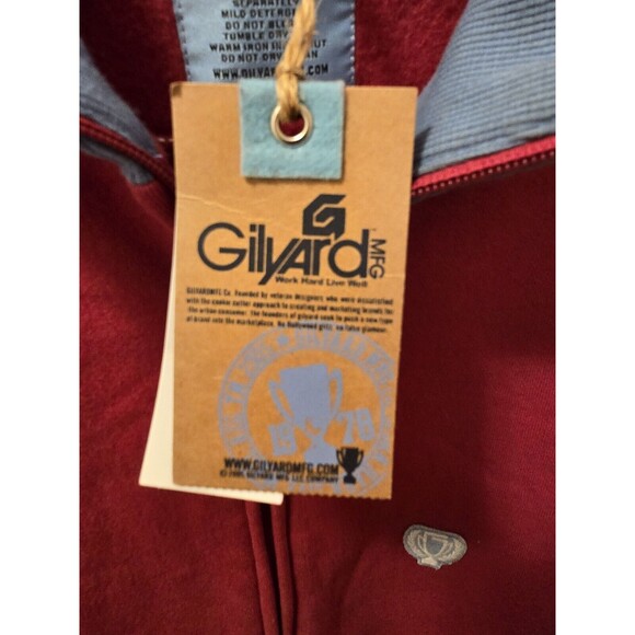 Gilyard Mfg 2XL Red Blue Full Zip Sweatshirt Logo Hip Hop Urban NWT Super Rare - Picture 14 of 17